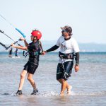 Children kite course Punta Trettu Sardinia